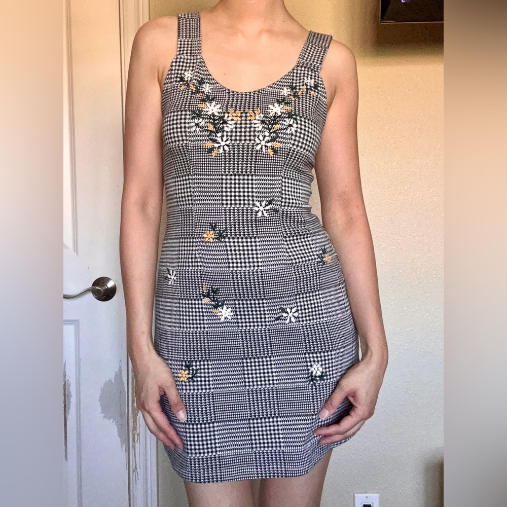 Topshop Gingham Mini Dress US2